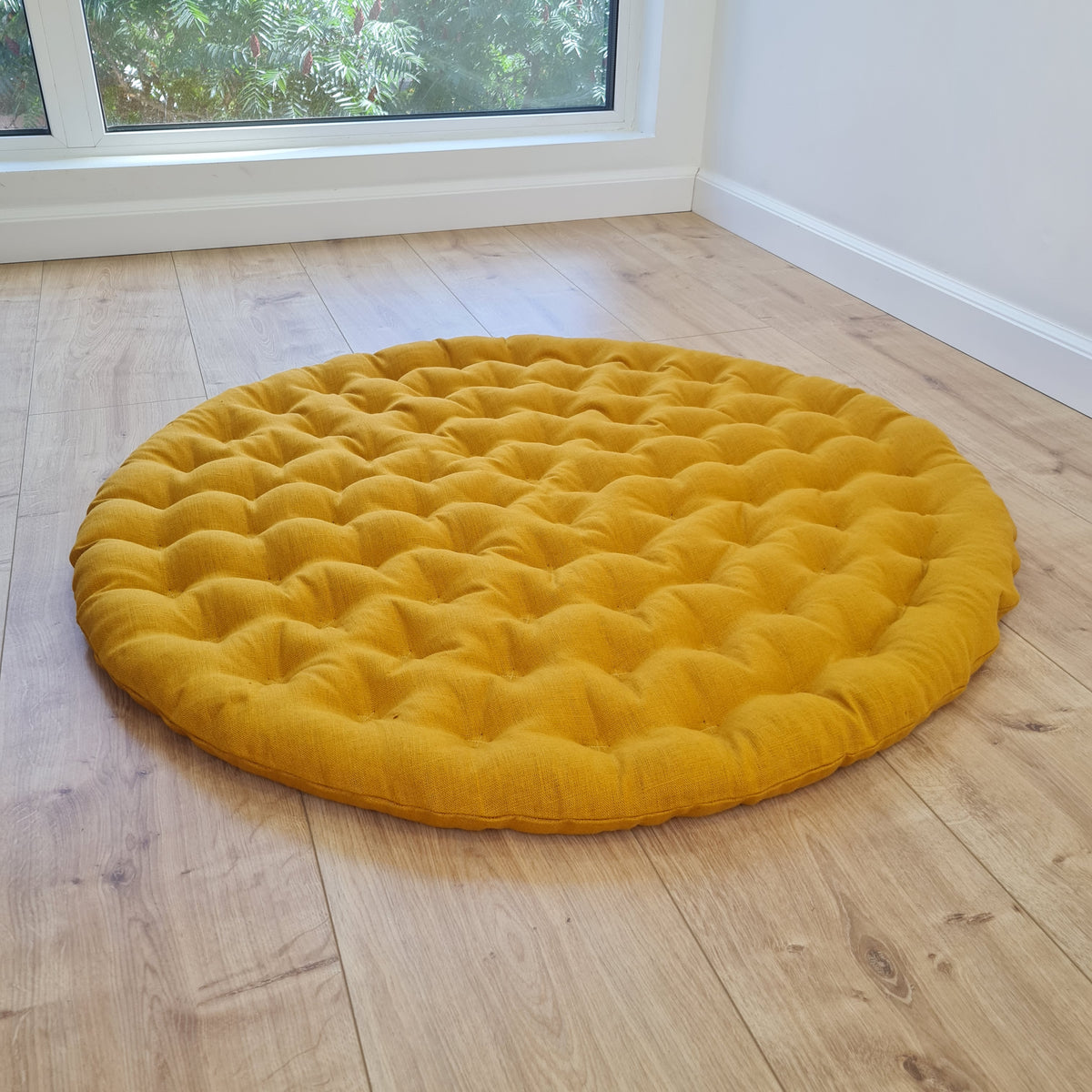 Round meditation cushion with Buckwheat hulls Linen Floor Meditation mat pouf Pillow Seat Yoga cushion