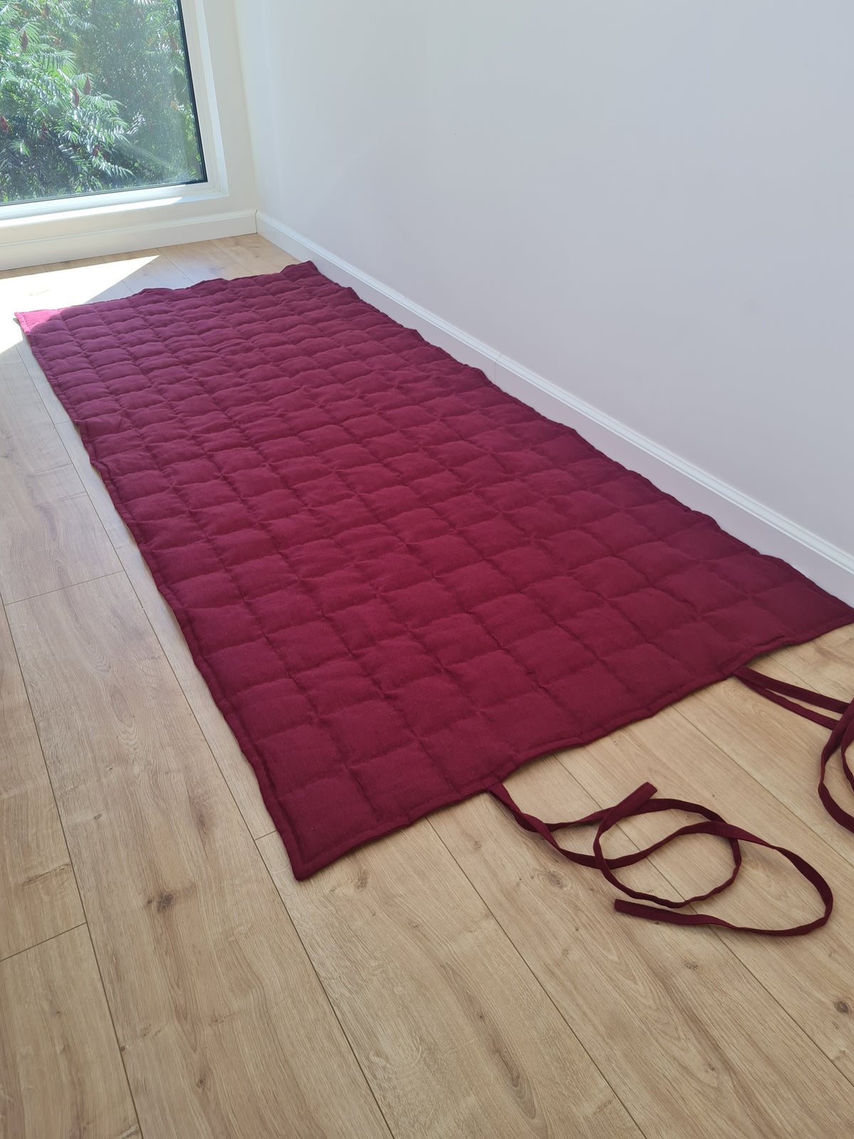 Hemp Yoga mat / Natural organic yoga mat rug/ hemp fiber in linen fabric / for Yoga studio pilates hand made/ Eco friendly