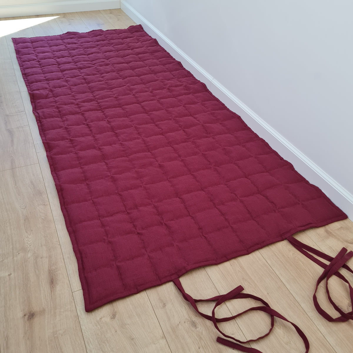 Hemp Yoga mat / Natural organic yoga mat rug/ hemp fiber in linen fabric / for Yoga studio pilates hand made/ Eco friendly