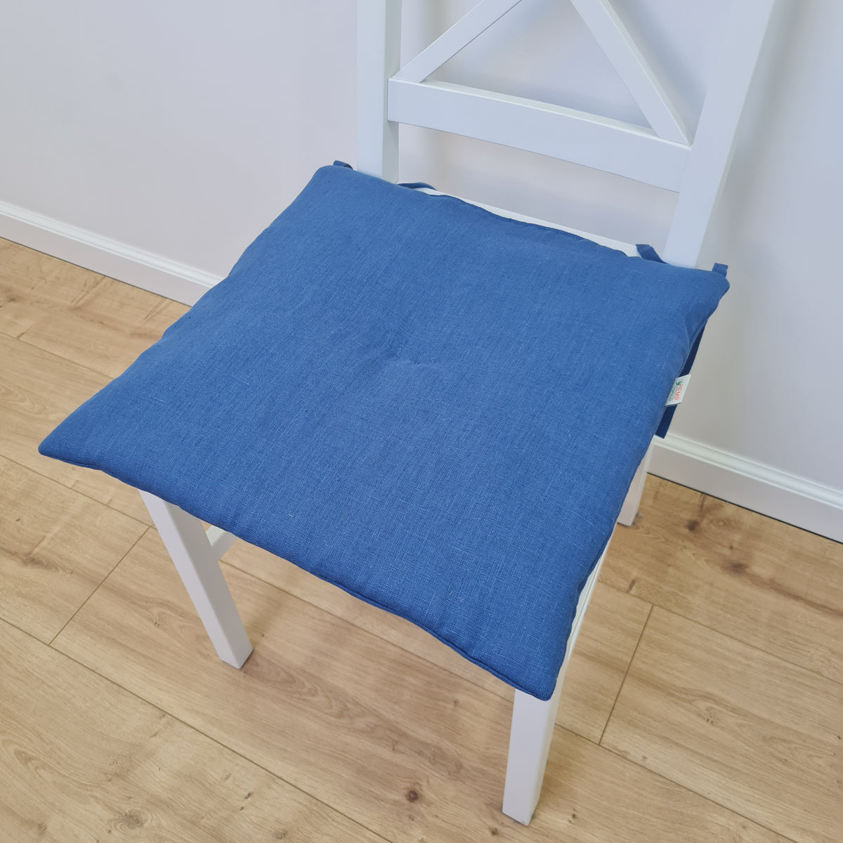 Hemp Linen seat cushion for chair with ties filled organic hemp fiber in natural linen fabric Chair Cushion Pillow seat