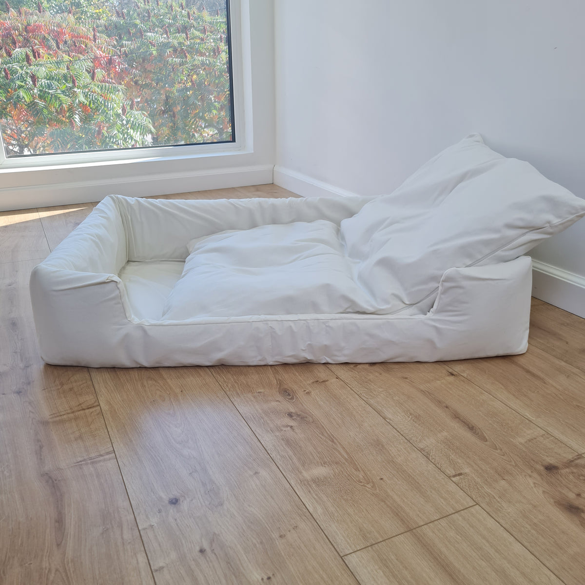 Hemp Pet Bed Removable Washable Natural Mocha cotton Cover Bed Filled Organic Hemp Fiber Filler - Dog Cat Pet Bed Cots Mat Cover