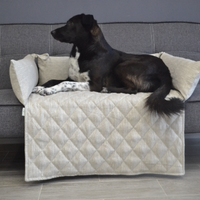 Organic HEMP 27"x20" (70x50cm) Dog protector mat bed on a sofa Natural non-dyed linen fabric filled organic HEMP Fiber - mat carpet