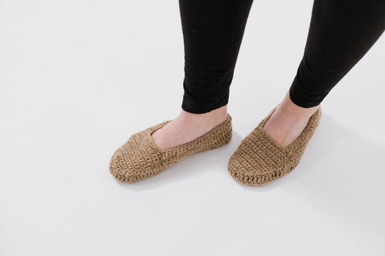 Hemp slippers natural non-dyed hemp yarn