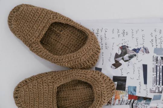 Hemp slippers natural non-dyed hemp yarn