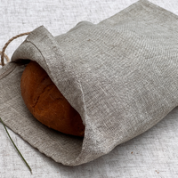 Bread bag in natural non-dyed linen fabric - storage bag / Organic Placemats/ bread serving & storage basket / Organic Tablecloth