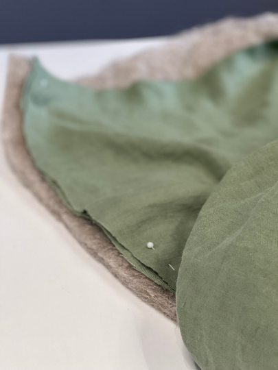 Natural Hemp Linen Blanket "light olive" quilt - linen fabric filled organic Hemp fiber - Full Twin Queen King Custom size