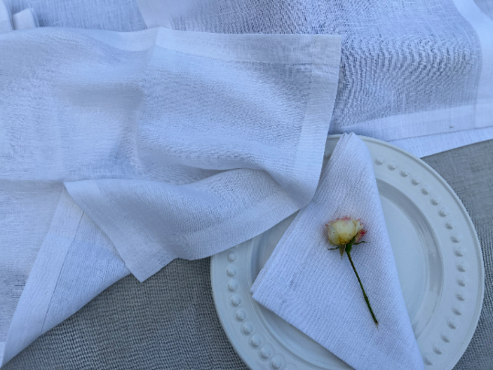 White Linen Napkins Custom order napkins, Cloth napkins set, Fabric napkins wedding bulk, Table linens