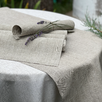 Custom Linen Placemats Sets with Runner natural non-dyed Rough Linen table set of 1 runner and 4 pcs placemats