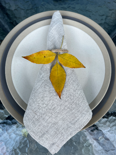 Fall Linen napkins Natural non-dyed Custom order napkins, Cloth napkins set, Fabric napkins wedding bulk, Table linens