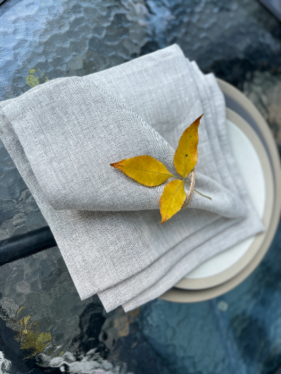 Fall Linen napkins Natural non-dyed Custom order napkins, Cloth napkins set, Fabric napkins wedding bulk, Table linens