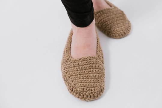 Hemp slippers natural non-dyed hemp yarn
