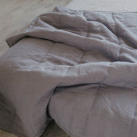 HEMP Linen blanket organic Hemp fiber filling in Natural Linen Fabric Full Twin Queen custom size cozy organic quilted blanket