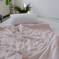 HEMP Linen Blanket organic Hemp fiber filling in Natural Linen Fabric Full Twin custom size cozy organic hand made Quilted blanket
