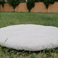 Round thick Organic Play Mat Crawling mat filled HEMP Fiber filler in non-dyed cotton fabric for playpen Nursery padded