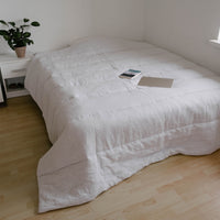 White Winter Organic HEMP + FLAX comforter  blanket duvet - natural linen fabric with filler organic Hemp fiber
