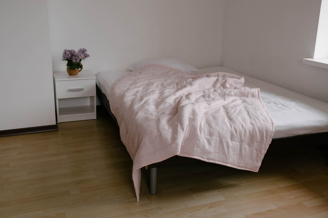 47" x 51" (120 x 130 cm) HEMP Linen Blanket Quilt Linen Fabric filled organic Hemp Fiber Filler
