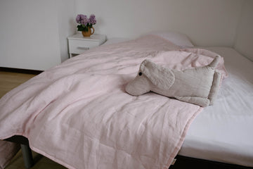 47" x 51" (120 x 130 cm) HEMP Linen Blanket Quilt Linen Fabric filled organic Hemp Fiber Filler