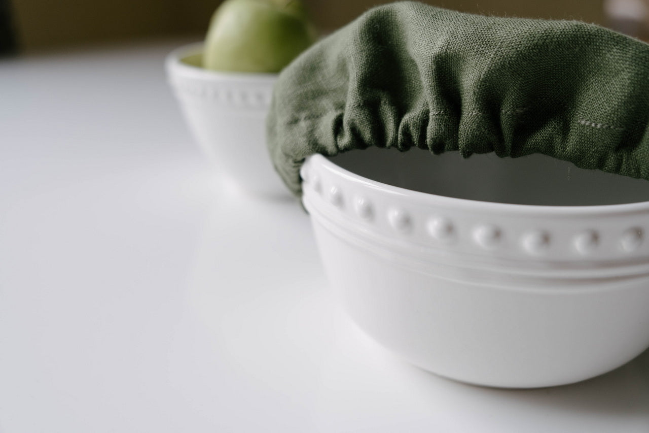 Hemp Linen Bowl Covers Hemp Linen fabric container covers