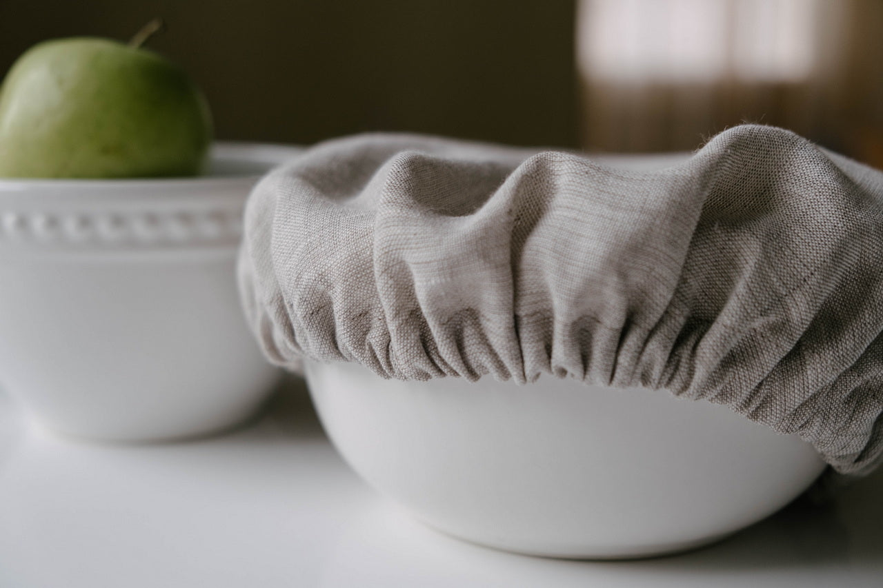 Hemp Linen Bowl Covers Hemp Linen fabric container covers
