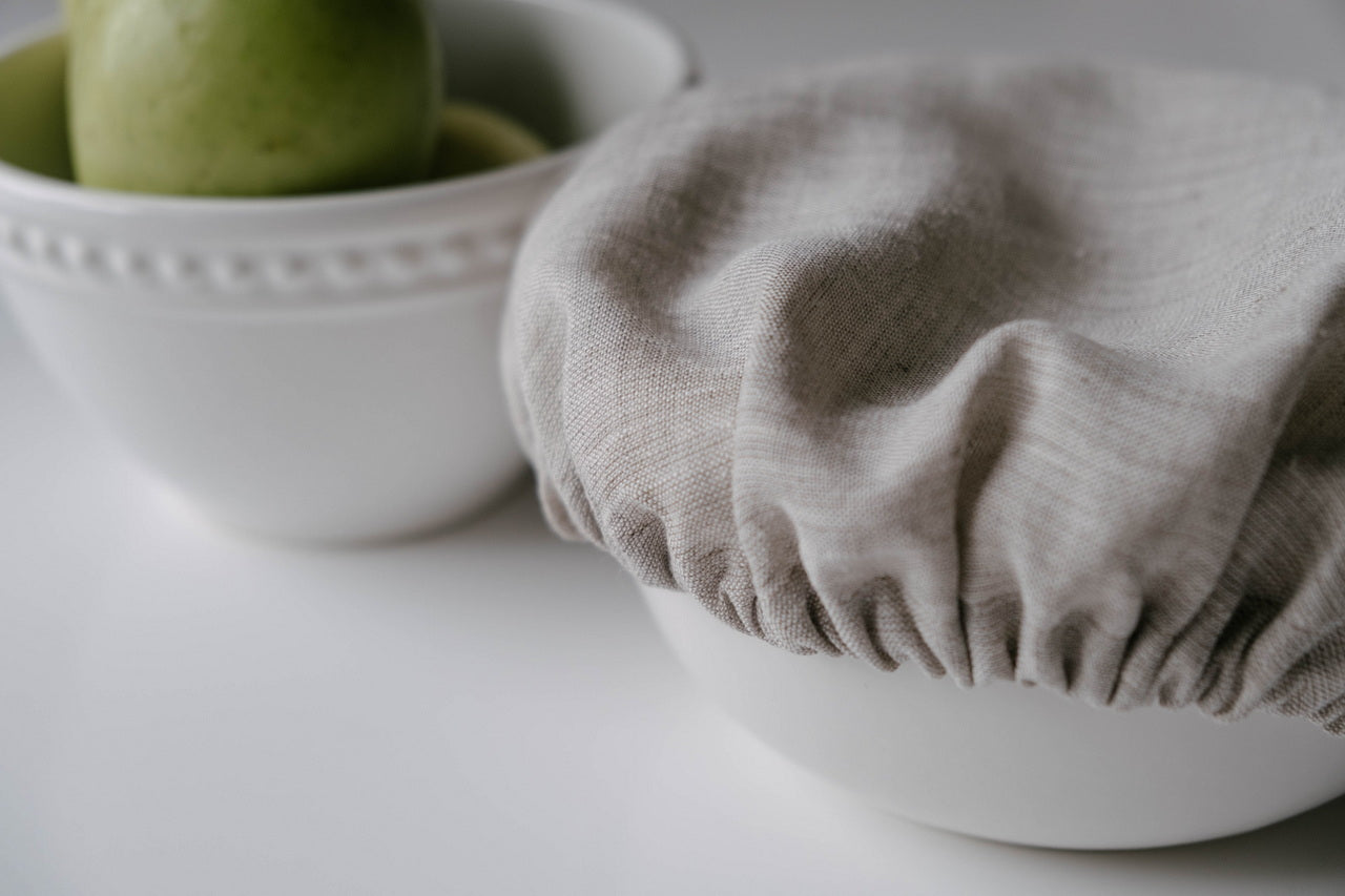 Hemp Linen Bowl Covers Hemp Linen fabric container covers