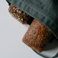 Unique Hemp Linen Bread bag in natural non-dyed hemp fabric inside linen fabric outside - storage bag / bread serving & storage basket