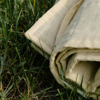 Hemp Linen Play Mat filled HEMP Fiber in Natural Linen fabric Light Yellow Mustard Blanky padded