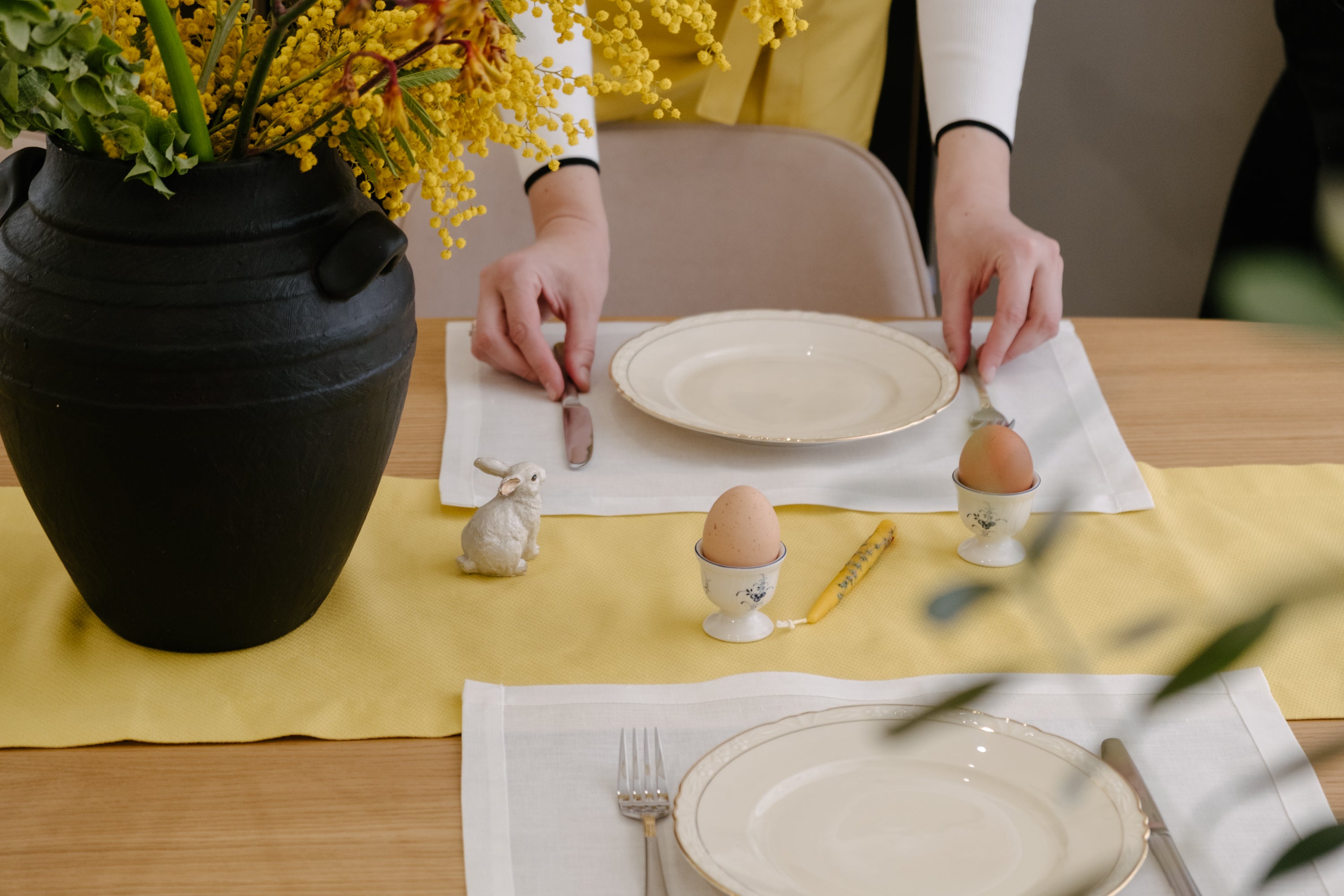 Hemp Placemat Natural Kitchen Hemp Eco-Friendly Cloth Table Linens Mats 14'' x 18'' for Table Decor, Rustic Dining