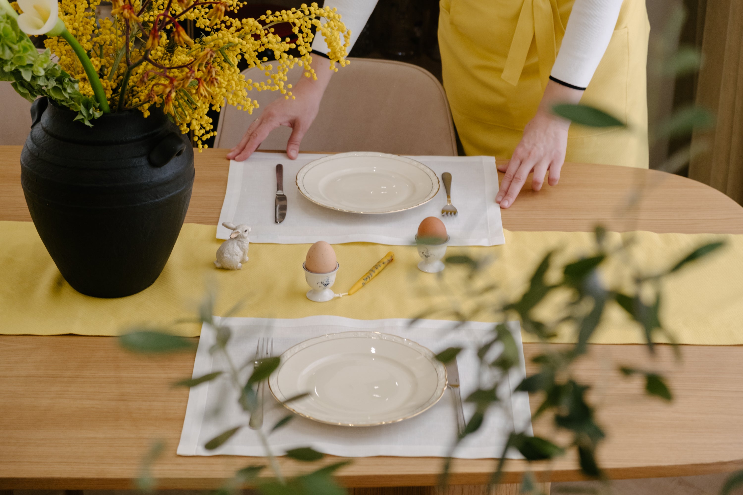 Hemp Placemat Natural Kitchen Hemp Eco-Friendly Cloth Table Linens Mats 14'' x 18'' for Table Decor, Rustic Dining