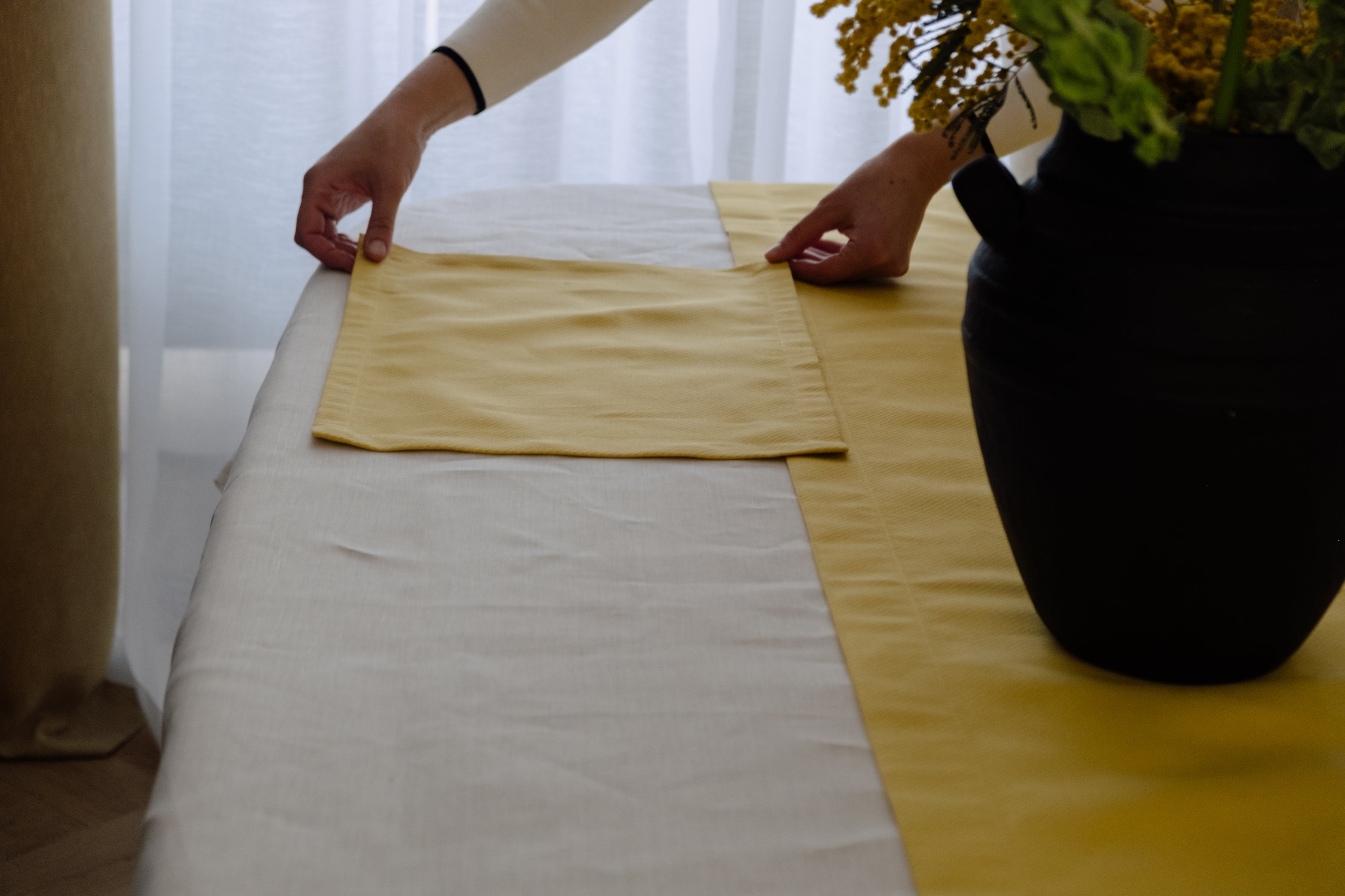 Hemp Placemat Natural Kitchen Hemp Eco-Friendly Cloth Table Linens Mats 14'' x 18'' for Table Decor, Rustic Dining