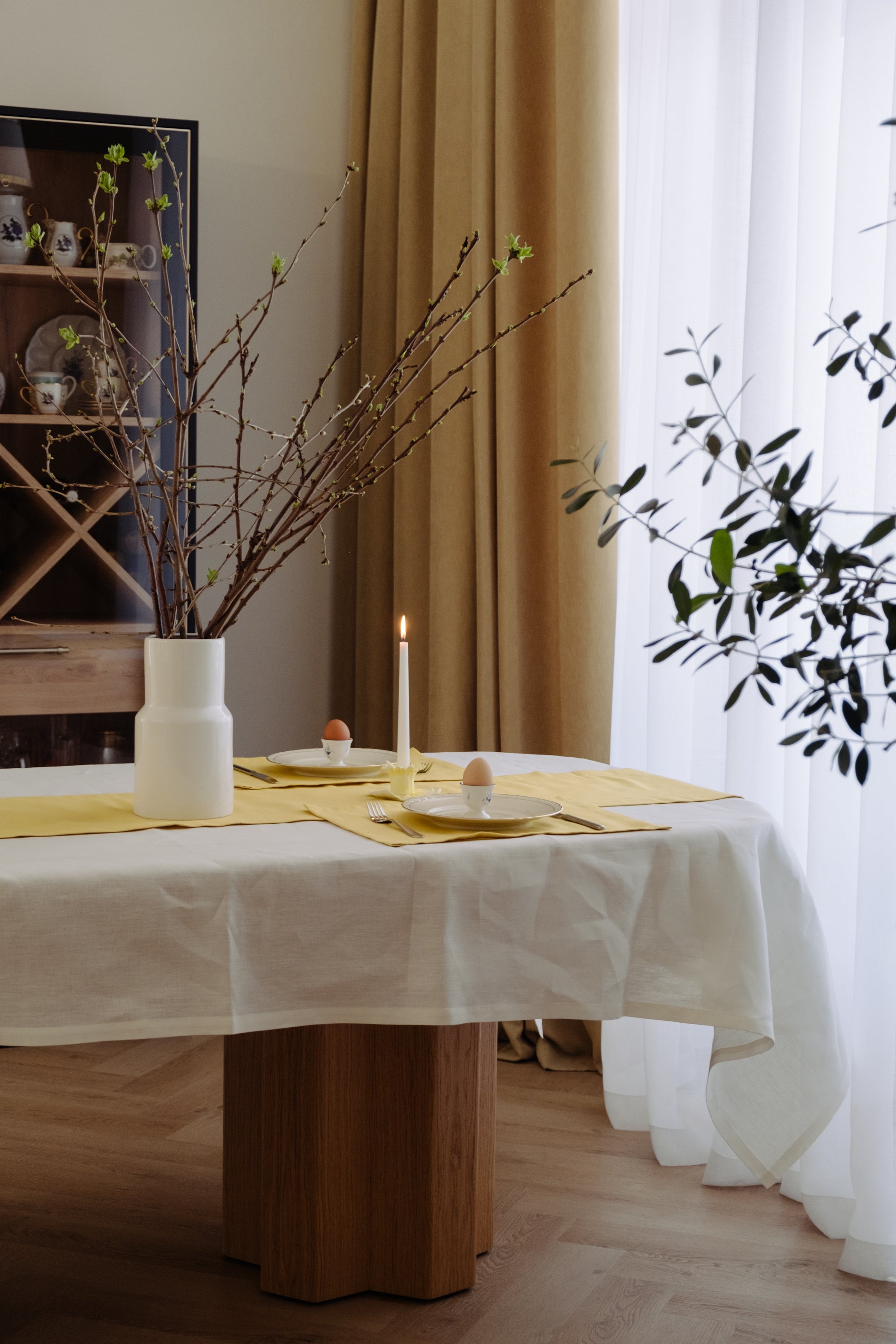 White HEMP Tablecloth Natural dinning tablecloth
