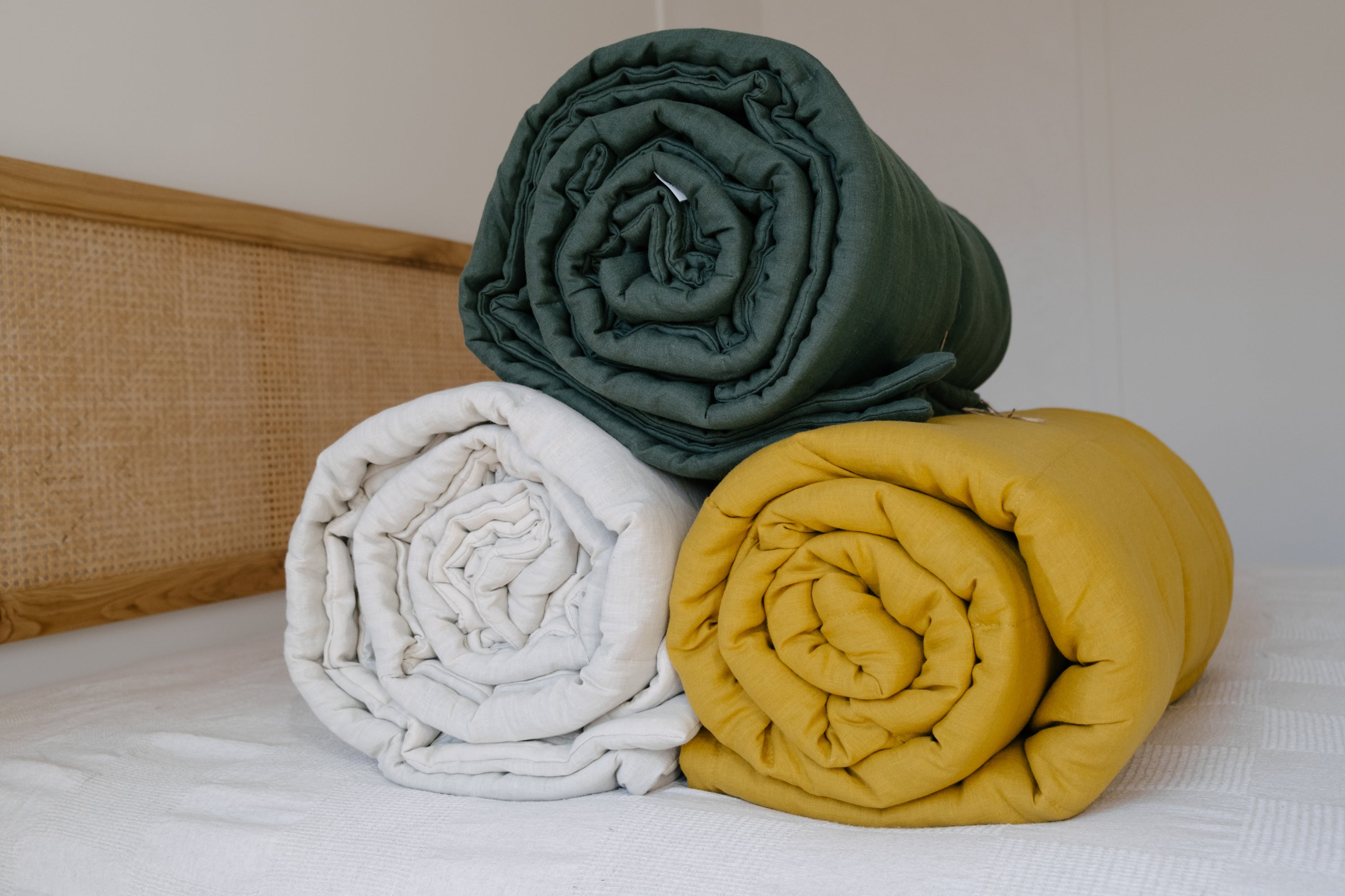 Natural Hemp Linen Blanket "Wood Breeze" quilt - linen organic fabric + filler organic Hemp fiber