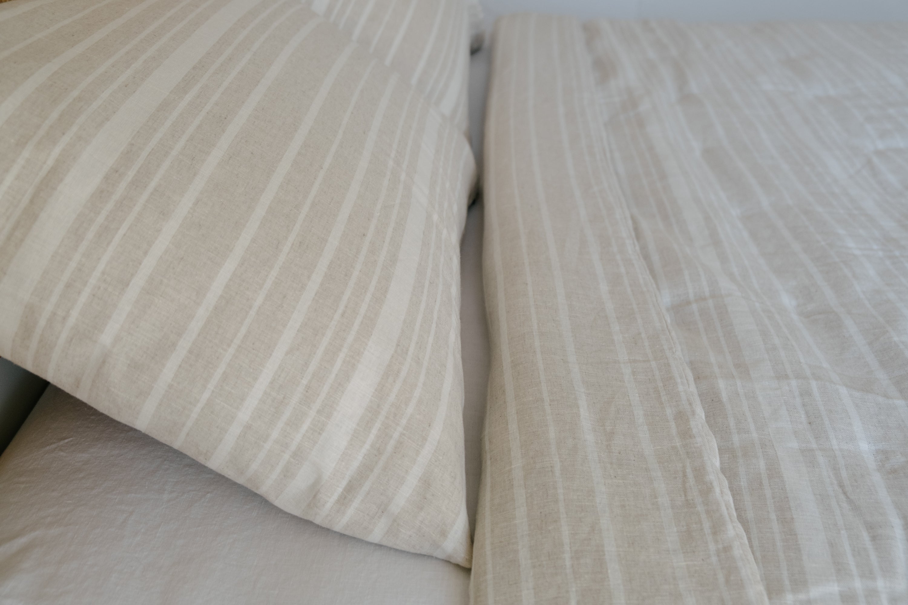 Linen Pillowcases Linen Washed Fabric in Stripe/ White / Green / Black/ Pink Custom sizes Make to order Pillow Cover