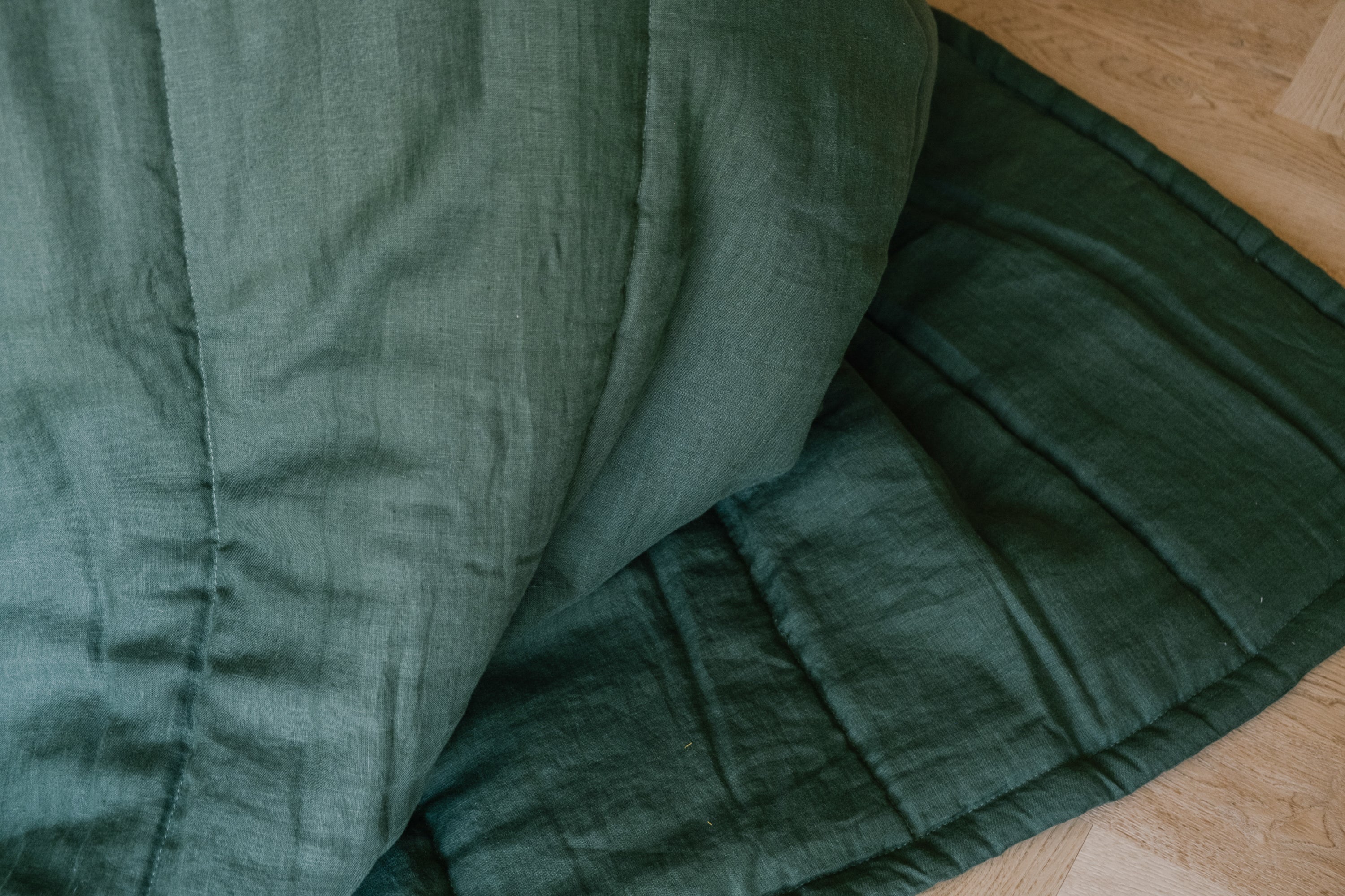 Natural Hemp Linen Blanket "Wood Breeze" quilt - linen organic fabric + filler organic Hemp fiber