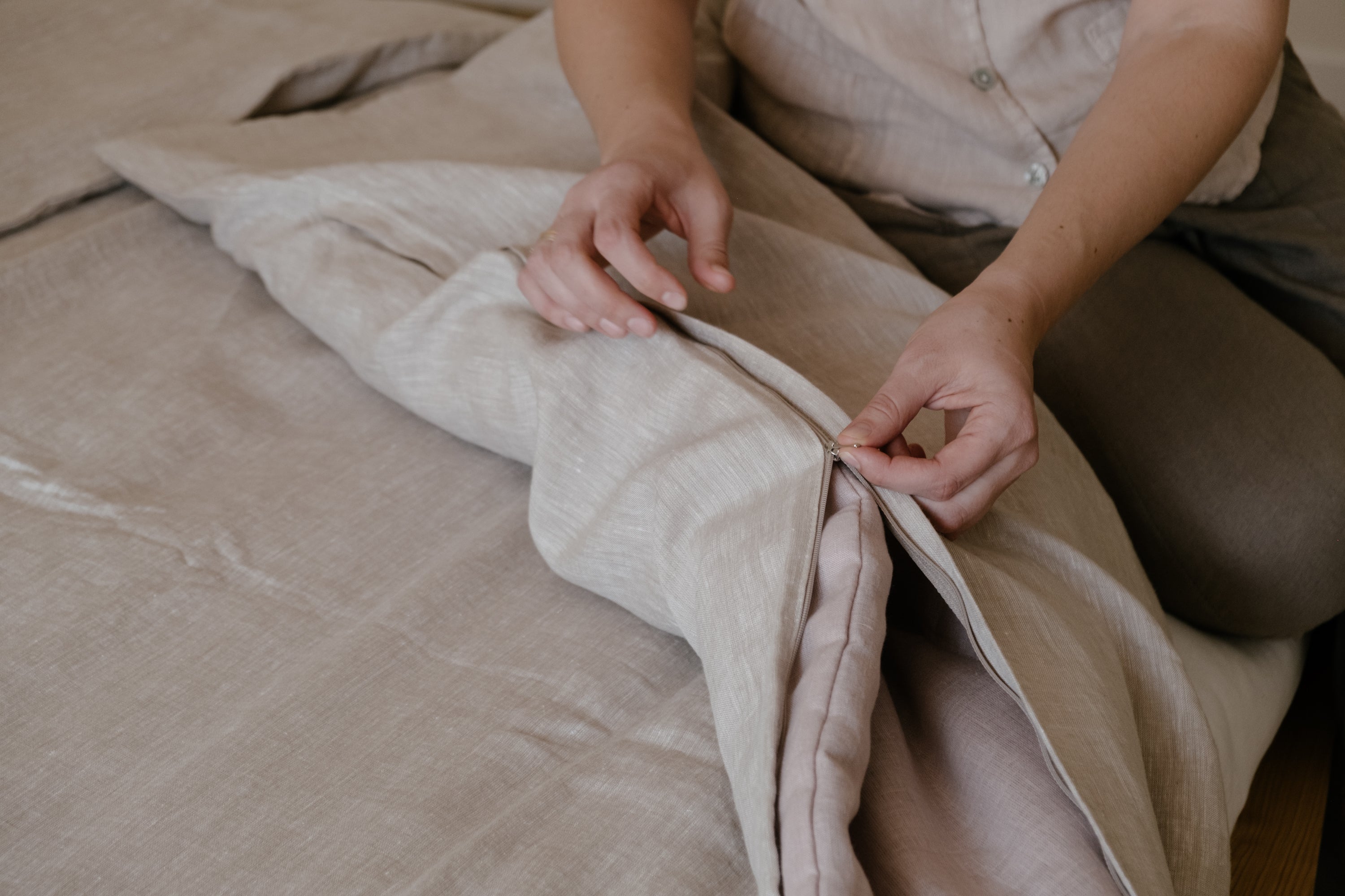 Linen Duvet Cover with zipper Natural Washed 100% Linen Fabric Full Queen King Custom Size