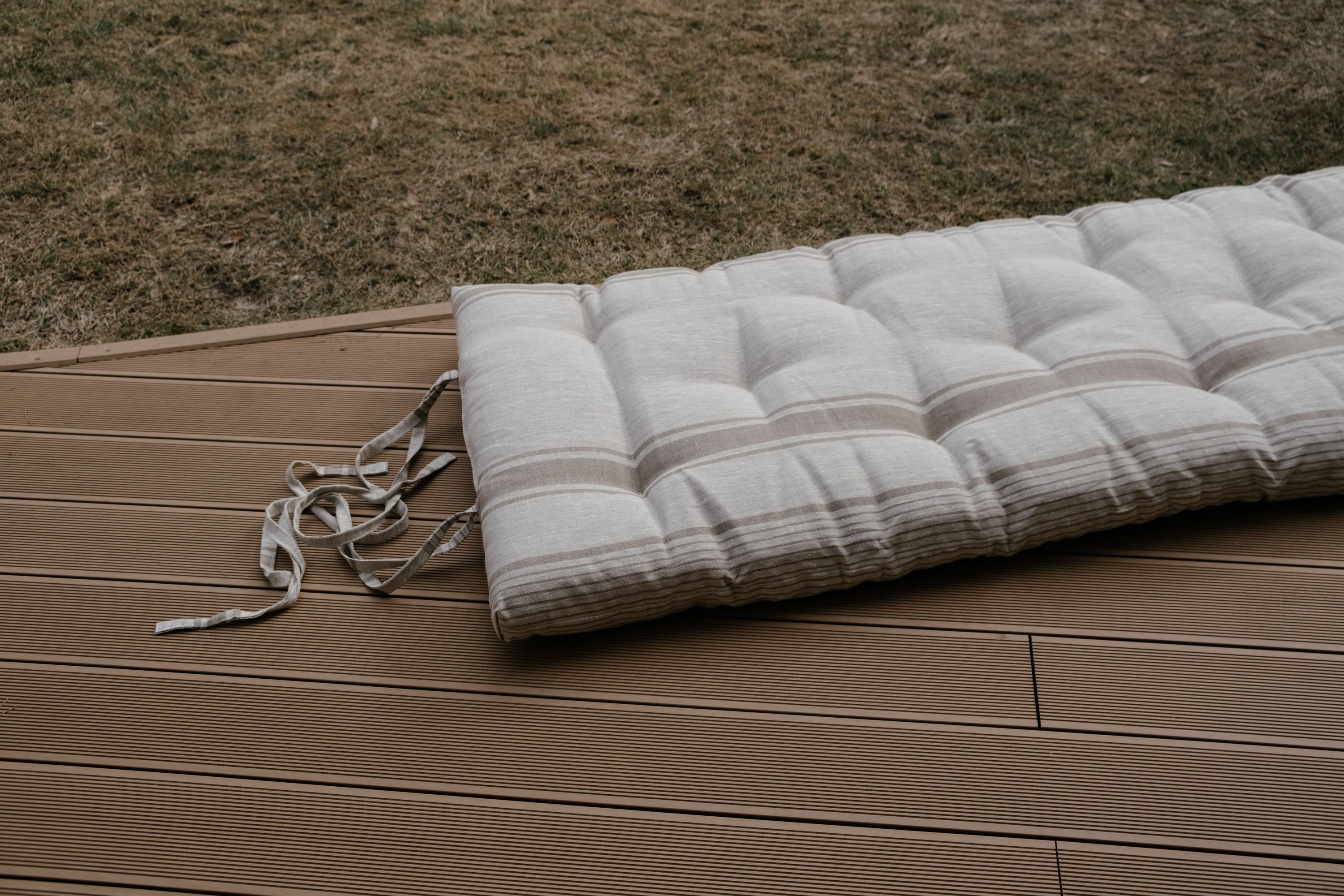 2" Hemp Linen Mattress Topper Mat - Slow Living Comfort Pure Linen & Hemp Fiber Filling  Hand made