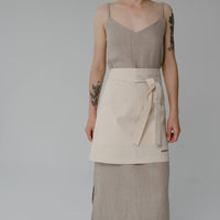 Cotton Waist Apron, natural bistro apron half apron with pockets Personalized Embroidery Apron for women, men