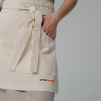 Cotton Waist Apron, natural bistro apron half apron with pockets Personalized Embroidery Apron for women, men