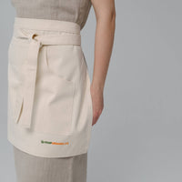 Cotton Waist Apron, natural bistro apron half apron with pockets Personalized Embroidery Apron for women, men