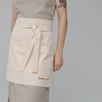 Cotton Waist Apron, natural bistro apron half apron with pockets Personalized Embroidery Apron for women, men