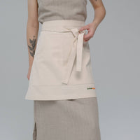 Cotton Waist Apron, natural bistro apron half apron with pockets Personalized Embroidery Apron for women, men