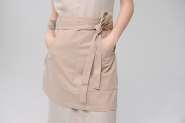 Cotton Waist Apron, natural bistro apron half apron with pockets Personalized Embroidery Apron for women, men