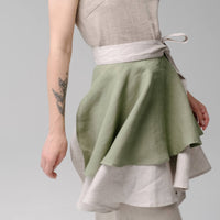 Linen Waist Apron vintage rustic, natural bistro apron half apron Apron for woman