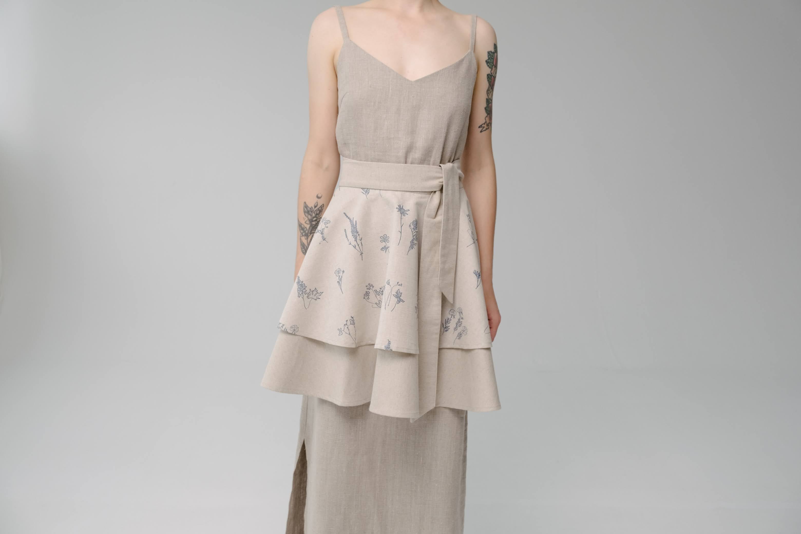 Vintage rustic Linen Waist Apron