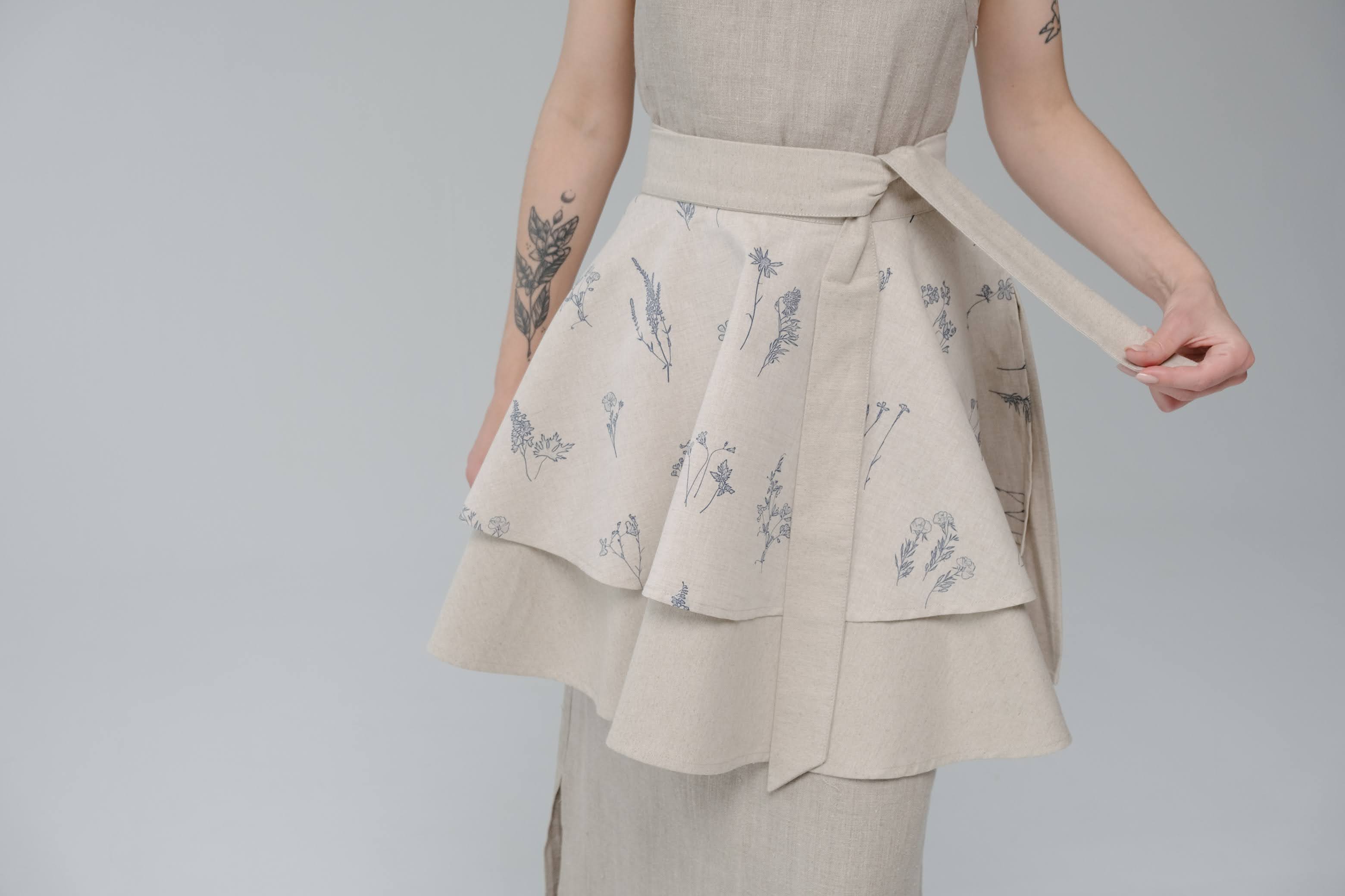 Vintage rustic Linen Waist Apron