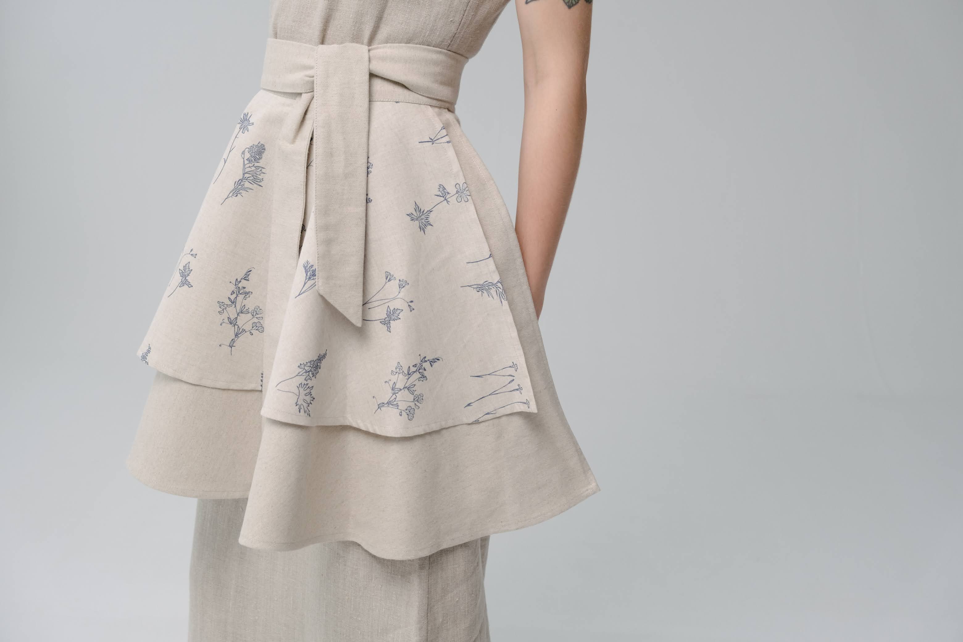Vintage rustic Linen Waist Apron