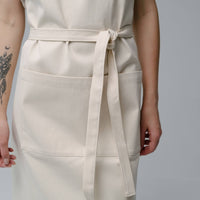 Natural Apron Personalized Eco-friendly Cotton apron Full Embroidery apron Long Apron with pocket for women, men