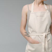 Natural Apron Personalized Eco-friendly Cotton apron Full Embroidery apron Long Apron with pocket for women, men