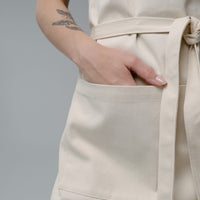 Natural Apron Personalized Eco-friendly Cotton apron Full Embroidery apron Long Apron with pocket for women, men