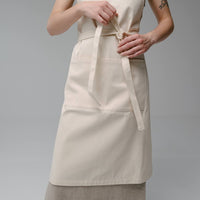 Natural Apron Personalized Eco-friendly Cotton apron Full Embroidery apron Long Apron with pocket for women, men