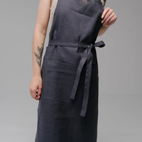 Linen Apron Personalized Full Apron Embroidery apron Long Apron with pocket for women, men